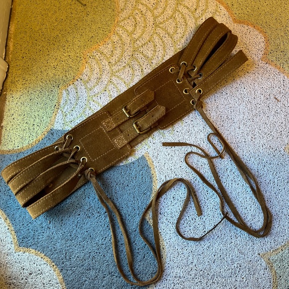 ISO Spell Josephine Suede Tie Adjustable Lace-Up Belt Small S - Picture 2 of 5